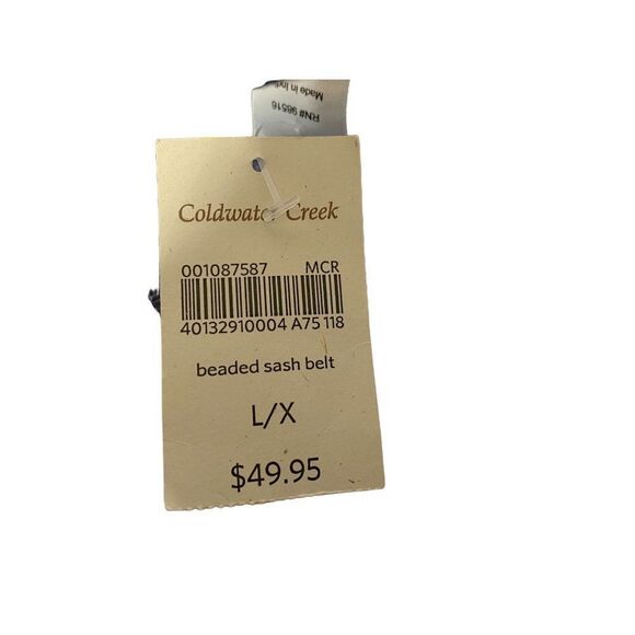 Beaded Sash Tie Belt Coldwater Creek Artsy L/XL - Picture 3 of 4